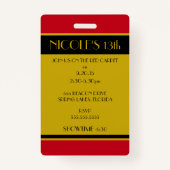 Badge Invitation VIP à la soirée d'anniversaire de la pr (Dos)