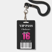 Badge Invitation VIP avec code-barres d'accès au bus Swe (Avant avec lanière)