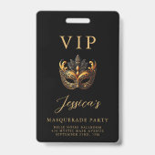 Badge Invitation VIP Masquerade Black Gold (Avant)