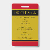 Badge Invitation VIP pour l'anniversaire de la Première (Arrière)