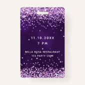 Badge Invitation vip rose violet à l'anniversaire (Dos)