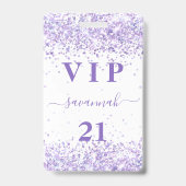 Badge Invitation VIP violette lavande pour un anniversai (Avant)