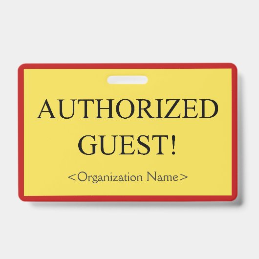 Badge "INVITÉ AUTORISÉ!" de base (Avant)