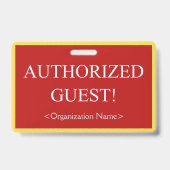 Badge "INVITÉ AUTORISÉ!" de base (Arrière)