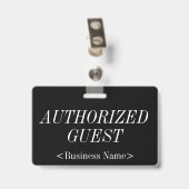 Badge "INVITÉ AUTORISÉ" élégant (Arrière avec clip)