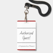 Badge « Invité autorisé ! » minimal (Avant avec lanière)