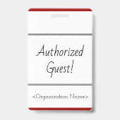 Badge « Invité autorisé ! » minimal (Arrière)