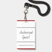 Badge « Invité autorisé ! » minimal (Arrière avec lanière)