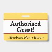 Badge « Invité autorisé ! » simple (Arrière)