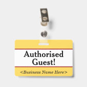 Badge « Invité autorisé ! » simple (Arrière avec clip)