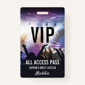 Badge Invité du Sweet sixteen d'accès VIP All Access per (Devant)