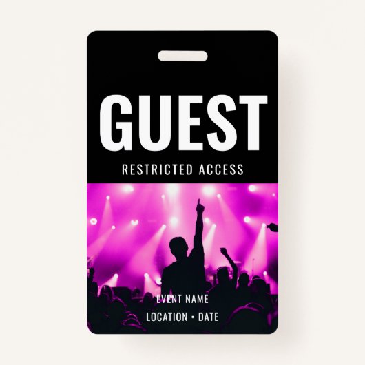 Badge Invité Nom Personnalisé All Access Pass ConcertSta (Devant)