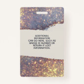Badge Iridescente Purple Gold Glam Parties scintillant I (Dos)