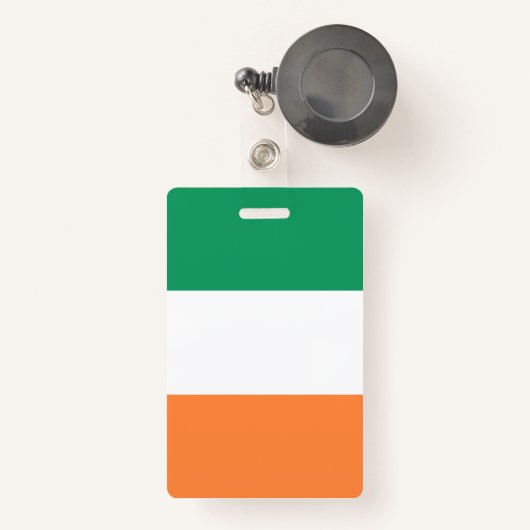 Badge Irlande National Flag, standard irlandais, bannièr (Front with Retractable)