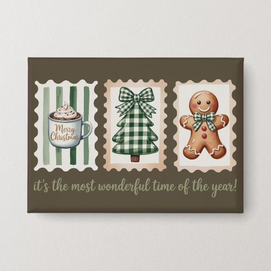 Badge It's The Most Wonderful Time Christmas Gingerbread (Recto)