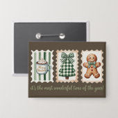 Badge It's The Most Wonderful Time Christmas Gingerbread (Recto/Verso)