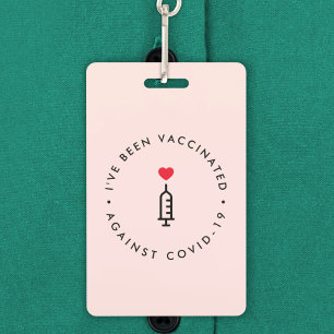 Badge I've been vaccinated Covid Pink Cute Heart