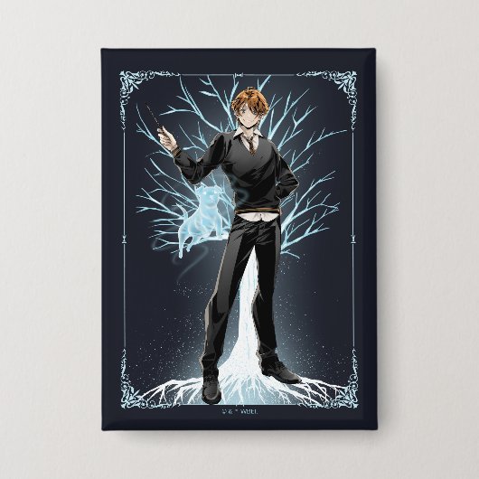 Badge Jack Russell Terrier Patronus d'Anime Ron Weasley (Recto)