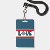 Badge J'adore le design nautique (Avant avec lanière)