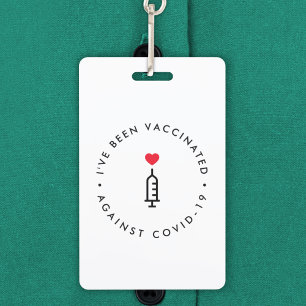 Badge J'ai été vacciné Aiguille cardiaque Covid-19