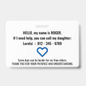 Badge J'AI LA bulle de la parole DEMENTIA (Arrière)