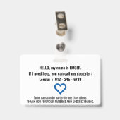 Badge J'AI LA bulle de la parole DEMENTIA (Arrière avec clip)