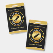 Badge J'Ai Mon Logo D'Entreprise De Vaccin Convid (Front & Back)