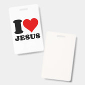 Badge j'aime Jésus citation chrétienne (Avant & arrière)