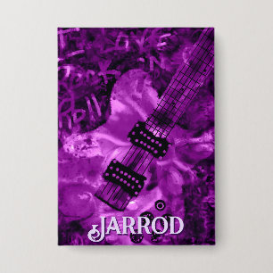 Badge J'aime la guitare électrique personnalisée Rock 'N