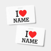 Badge J'aime le nom (Avant & arrière)