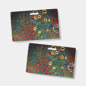 Badge Jardin aux fleurs Gustav Klimt (Avant & arrière)
