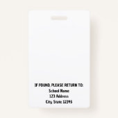 Badge jardin d'enfants de l'enseignant de grenouille (Dos)