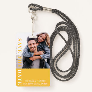 Badge Jaune 80s Enregistrer la date 