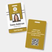 Badge Jaune | Carte d'identité professionnelle de l'ent (Avant & arrière)