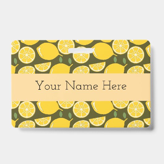 Badge Jaune Citron Moderne Amusant Mignon (Avant)