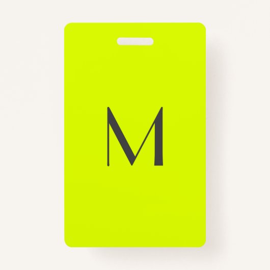 Badge jaune fluorescent - ajouter monogramme (Devant)