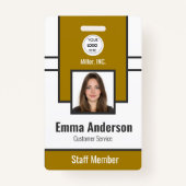 Badge Jaune | ID photo de l'employé Sécurité de la socié (Devant)