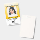 Badge Jaune - Photo Médicale - Infirmière (Avant & arrière)