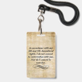 Badge Je ne consens pas insigne et lanière (Avant avec lanière)