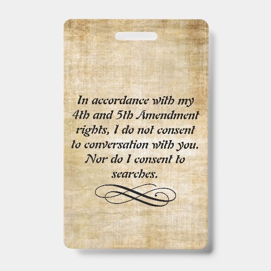 Badge Je ne consens pas insigne et lanière (Avant)