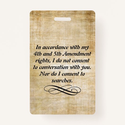 Badge Je ne consens pas insigne et lanière (Devant)