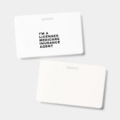 BADGE JE SUIS AGENT D'ASSURANCE-MÉDICAMENTS AUTORISÉ (Recto et verso)