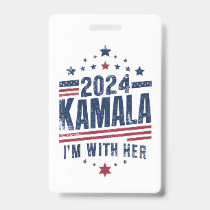 Badge Je suis avec son vote Kamala pour 2024 Kamala-Harr