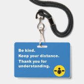 Badge Je suis dispensé de porter une couverture faciale (Arrière avec lanière)