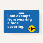 Badge Je suis exempté de porter un couvre-visage (Devant)