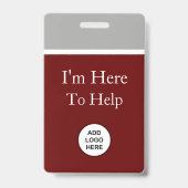 Badge Je suis ici pour aider les insignes Modèles du log (Arrière)