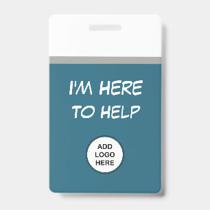 Badge Je suis ici pour aider les Modèles Logo à vendre