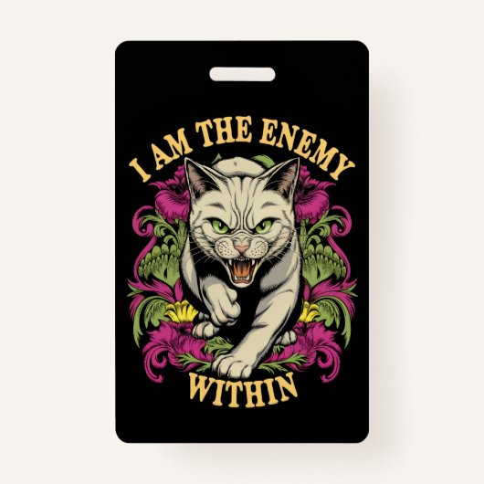 Badge Je Suis L'Ennemi Dans Harris Walz 2024 (Devant)