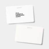 BADGE JE SUIS UN AGENT D'ASSURANCE AGRICOLE (Avant & arrière)