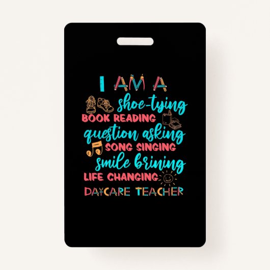 Badge Je Suis Un Enseignant De Garderie (Devant)